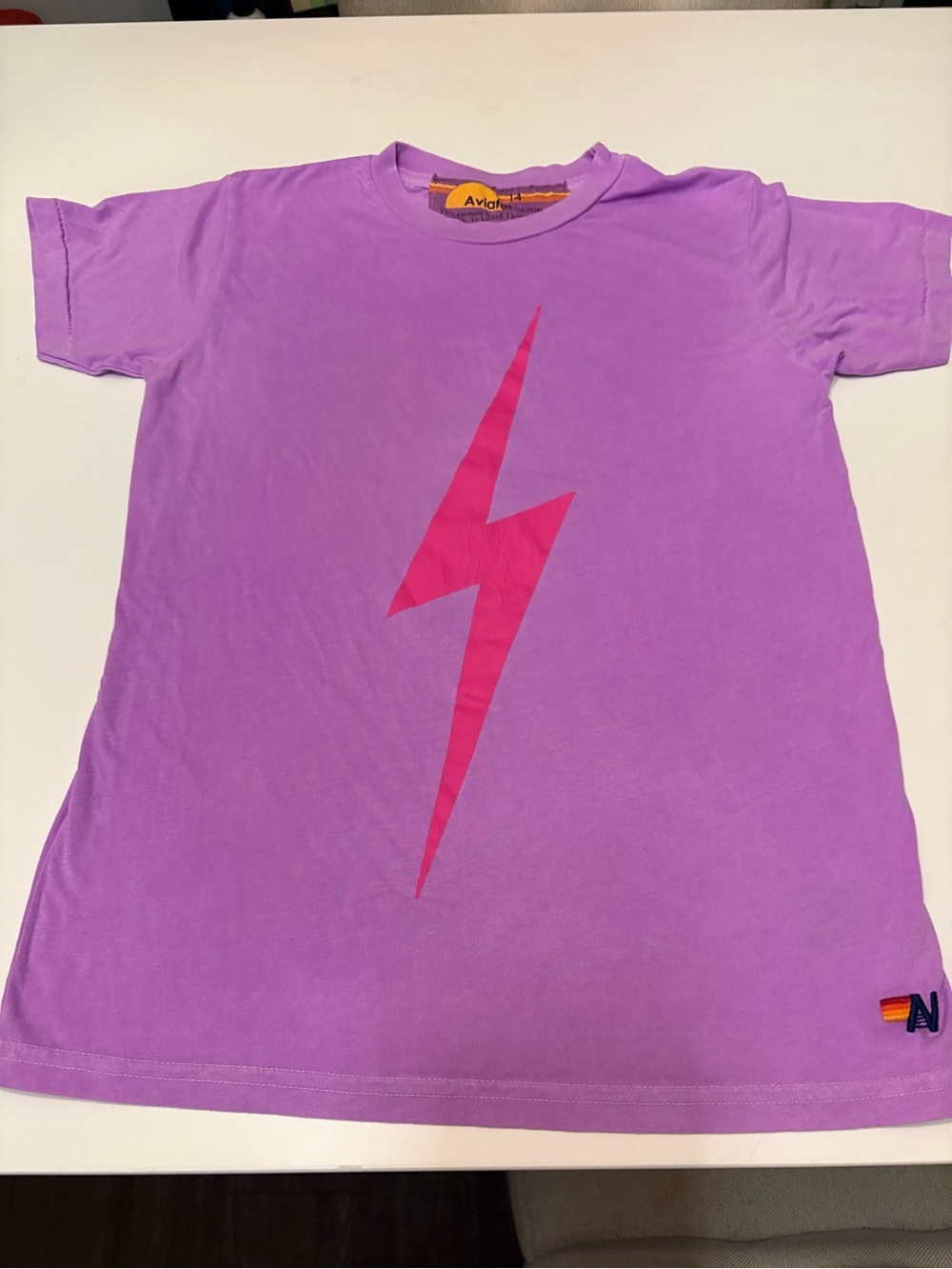 Aviator Nation bolt print tee youth size 14 - fits women’s XS/S
